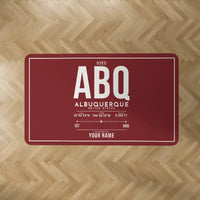 Thumbnail for Albuquerque International Sunport (ABQ) Carpets - Carpet Rectangle - ID Tag + Name - Dark Red V2