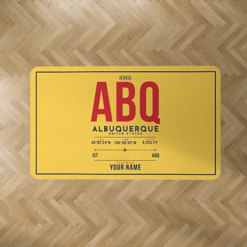 Albuquerque International Sunport (ABQ) Carpets - Carpet Rectangle - ID Tag + Name - Yellow V2