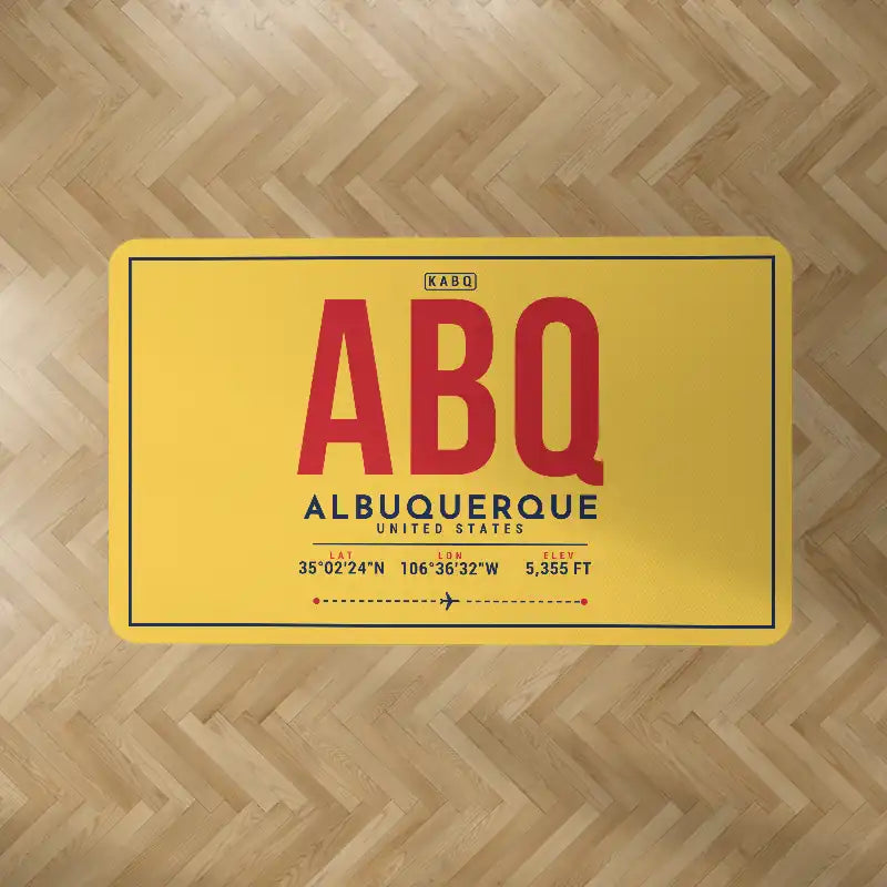 Albuquerque International Sunport (ABQ) Carpets - Carpet Rectangle - ID Tag - Yellow V2