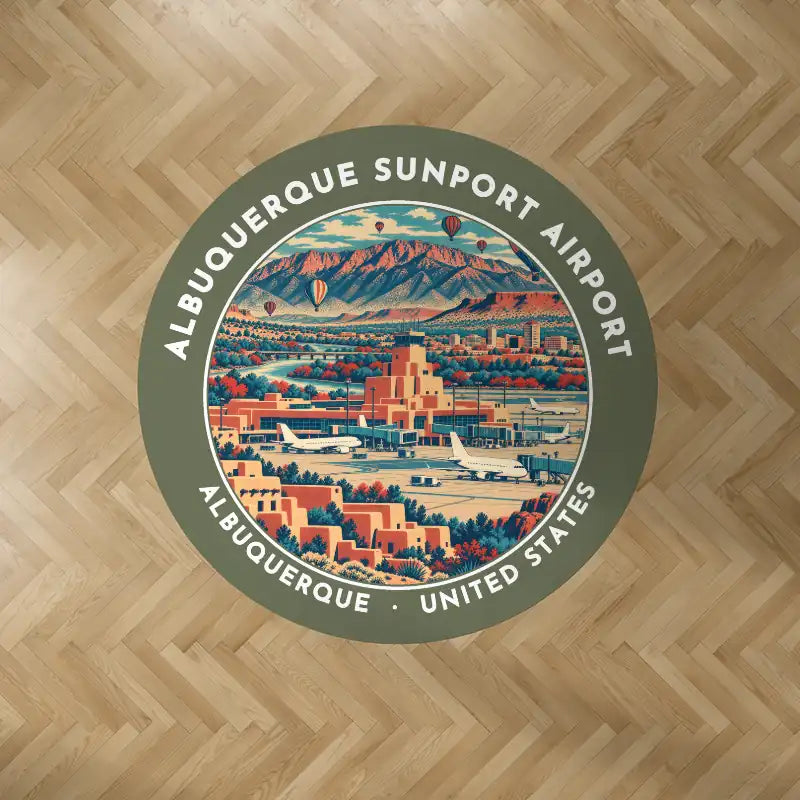 Albuquerque International Sunport (ABQ) Carpets - Carpet Round - Badge - Green Army V2