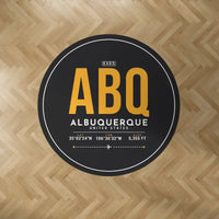 Thumbnail for Albuquerque International Sunport (ABQ) Carpets - Carpet Round - ID Tag - Black V2