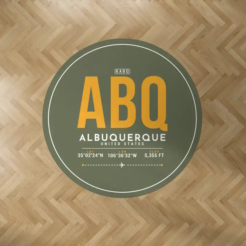 Albuquerque International Sunport (ABQ) Carpets - Carpet Round - ID Tag - Green Army V2