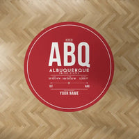 Thumbnail for Albuquerque International Sunport (ABQ) Carpets - Carpet Round - ID Tag + Name - Red V2