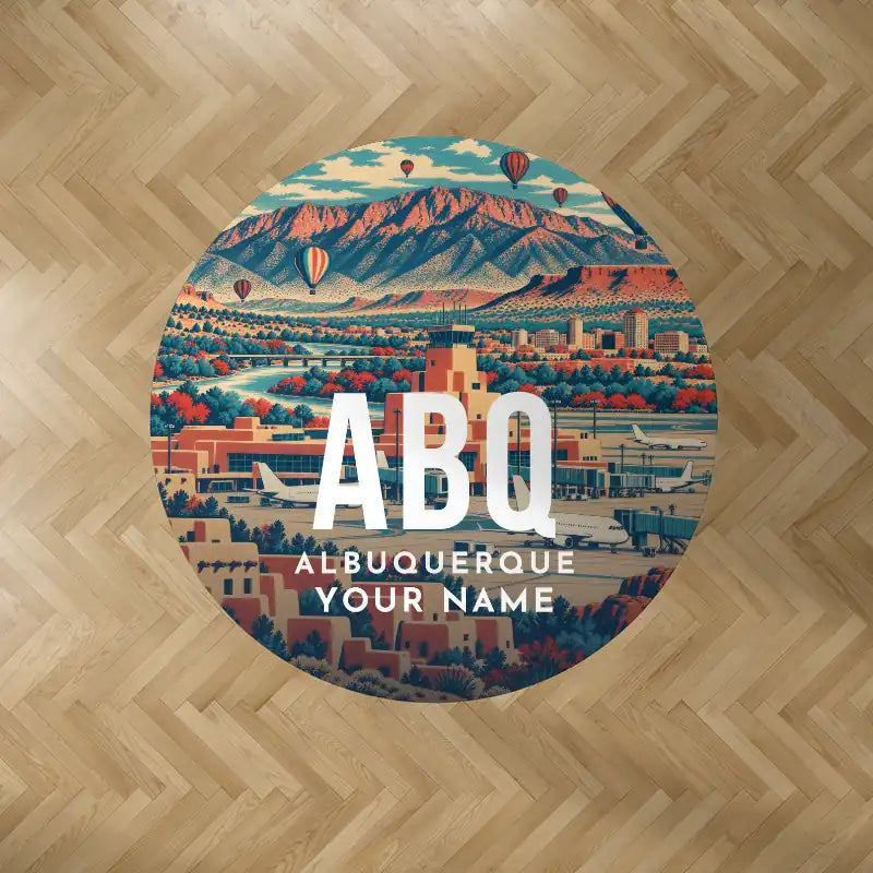 Albuquerque International Sunport (ABQ) Carpets - Carpet Round - Scene + Name V2