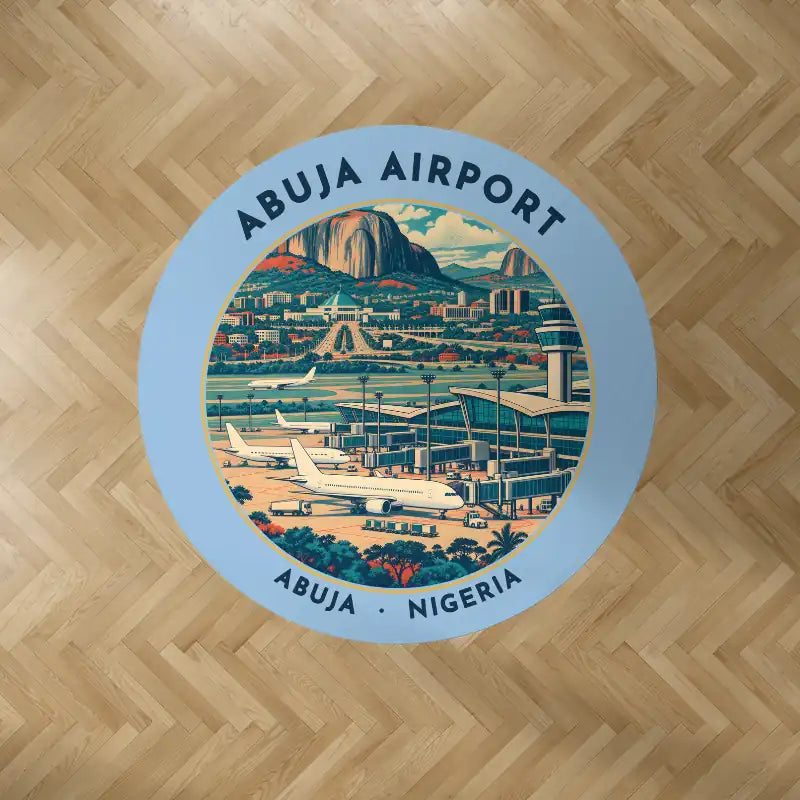 Nnamdi Azikiwe International Airport (ABV) Carpets - Carpet Round - Badge - Light Blue V2