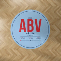 Thumbnail for Nnamdi Azikiwe International Airport (ABV) Carpets - Carpet Round - ID Tag - Light Blue V2