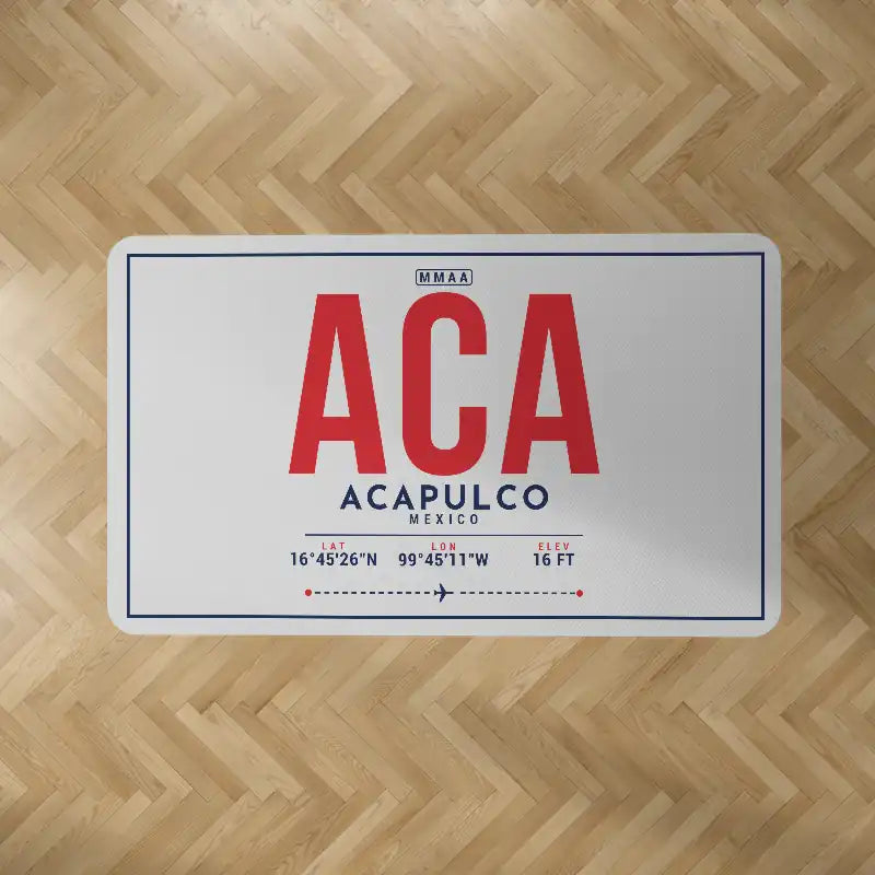 Acapulco International Airport (ACA) Carpets - Carpet Rectangle - ID Tag - Light Gray V2