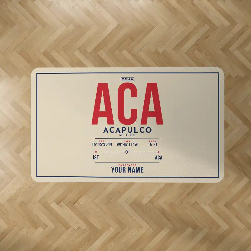 Acapulco International Airport (ACA) Carpets - Carpet Rectangle - ID Tag + Name - Beige V2