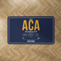 Thumbnail for Acapulco International Airport (ACA) Carpets - Carpet Rectangle - ID Tag + Name - Dark Blue V2