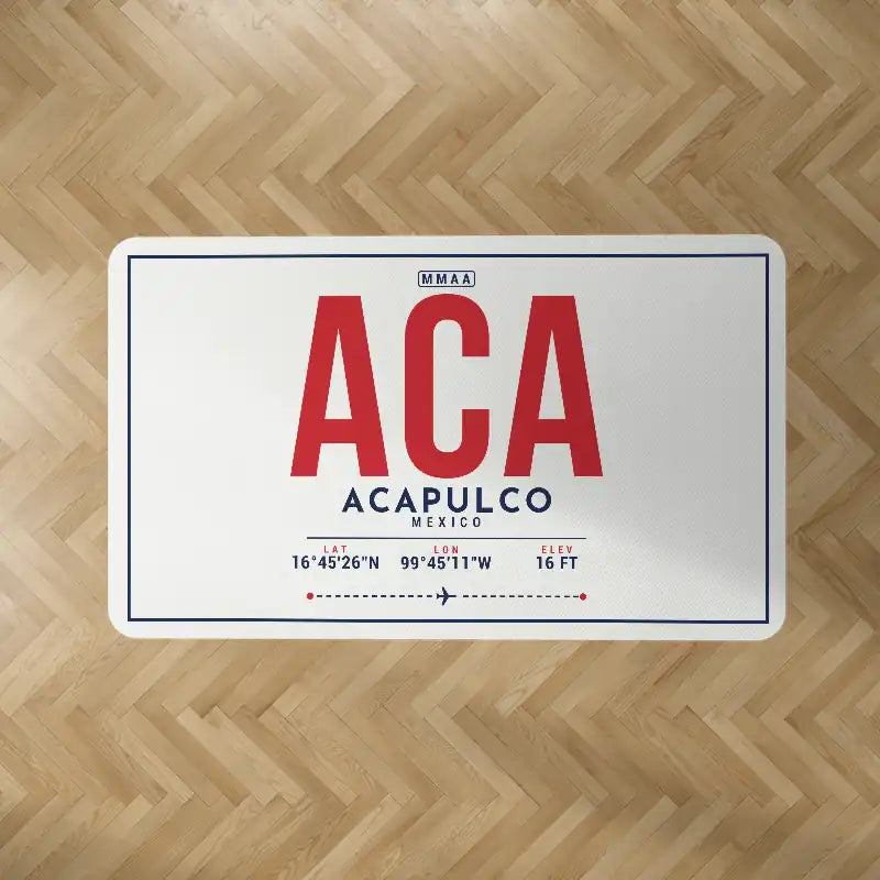 Acapulco International Airport (ACA) Carpets - Carpet Rectangle - ID Tag - White V2
