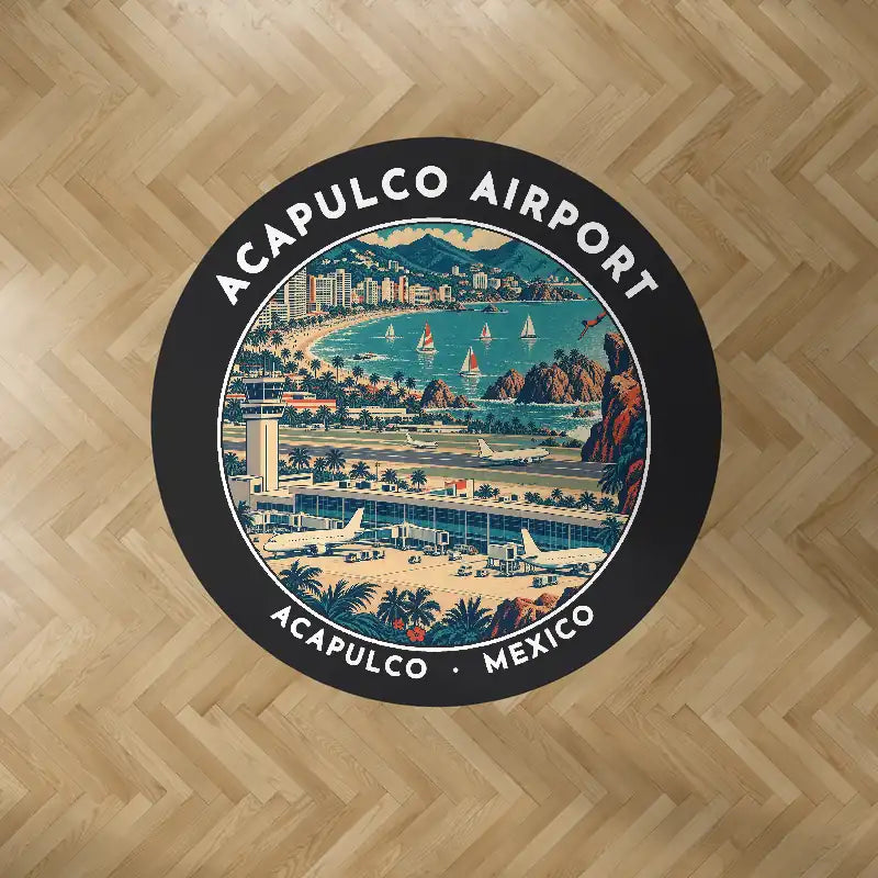 Acapulco International Airport (ACA) Carpets - Carpet Round - Badge - Black