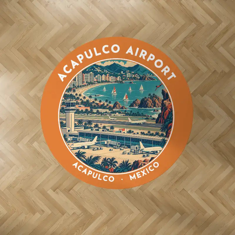 Acapulco International Airport (ACA) Carpets - Carpet Round - Badge - Orange V2