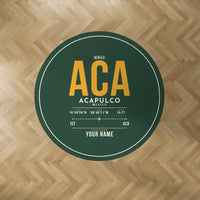 Thumbnail for Acapulco International Airport (ACA) Carpets - Carpet Round - ID Tag + Name - Dark Green V2