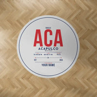 Thumbnail for Acapulco International Airport (ACA) Carpets - Carpet Round - ID Tag + Name - Light Gray V2