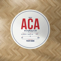 Thumbnail for Acapulco International Airport (ACA) Carpets - Carpet Round - ID Tag + Name - White V2