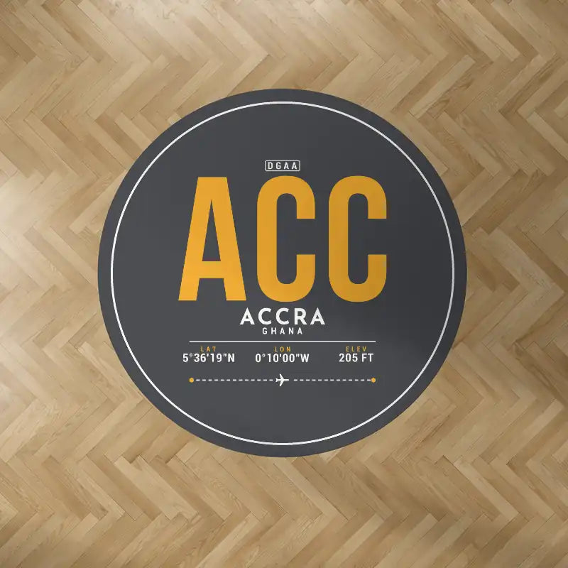 Accra International Airport (ACC) Carpets - Carpet Round - ID Tag - Dark Gray V2