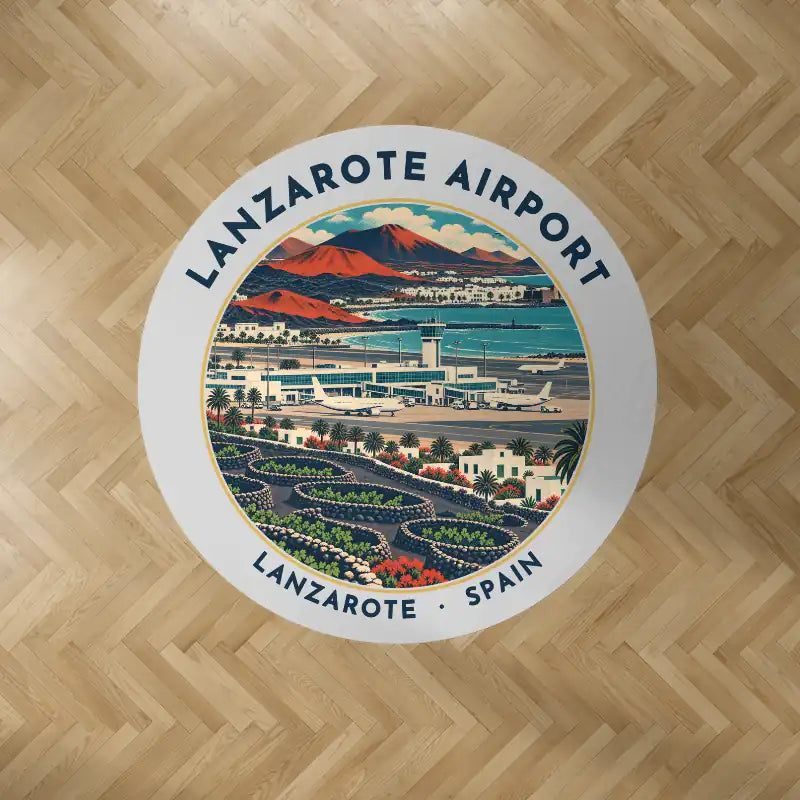 César Manrique-Lanzarote Airport (ACE) Carpets - Carpet Round - Badge - Light Gray V2