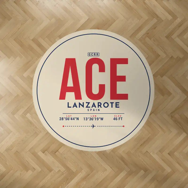 César Manrique-Lanzarote Airport (ACE) Carpets - Carpet Round - ID Tag - Beige V2