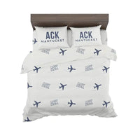 Thumbnail for Nantucket Memorial Airport (ACK) Bedding Sets & Blankets - Bedding Set - Pattern - White
