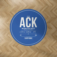 Thumbnail for Nantucket Memorial Airport (ACK) Carpets - Carpet Round - ID Tag + Name - Blue V2