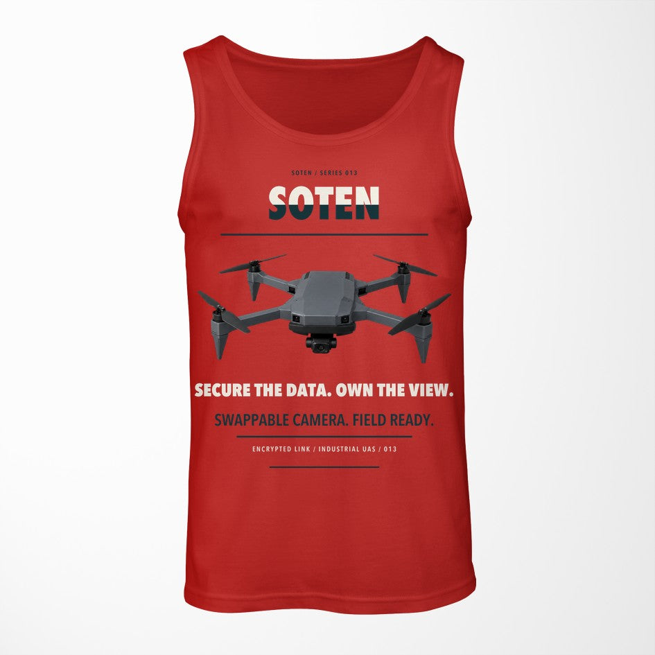 ACSL SOTEN design on red tank top