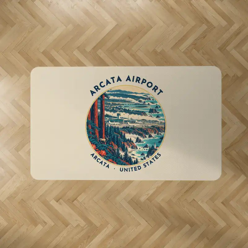 California Redwood Coast-Humboldt County Airport (ACV) Carpets - Carpet Rectangle - Badge - Beige V2