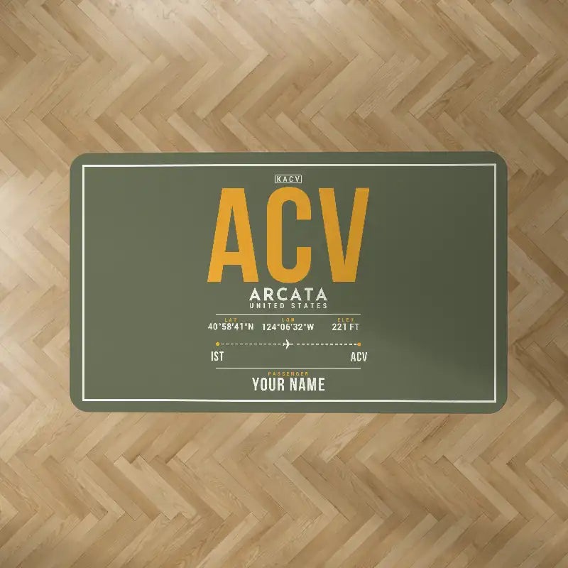 California Redwood Coast-Humboldt County Airport (ACV) Carpets - Carpet Rectangle - ID Tag + Name - Green Army V2