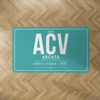 Thumbnail for California Redwood Coast-Humboldt County Airport (ACV) Carpets - Carpet Rectangle - ID Tag - Turquoise V2