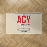 Thumbnail for Atlantic City International Airport (ACY) Carpets - Carpet Rectangle - ID Tag + Name - Beige V2