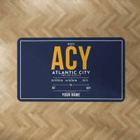 Thumbnail for Atlantic City International Airport (ACY) Carpets - Carpet Rectangle - ID Tag + Name - Dark Blue V2