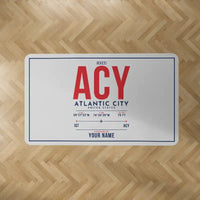 Thumbnail for Atlantic City International Airport (ACY) Carpets - Carpet Rectangle - ID Tag + Name - Light Gray V2