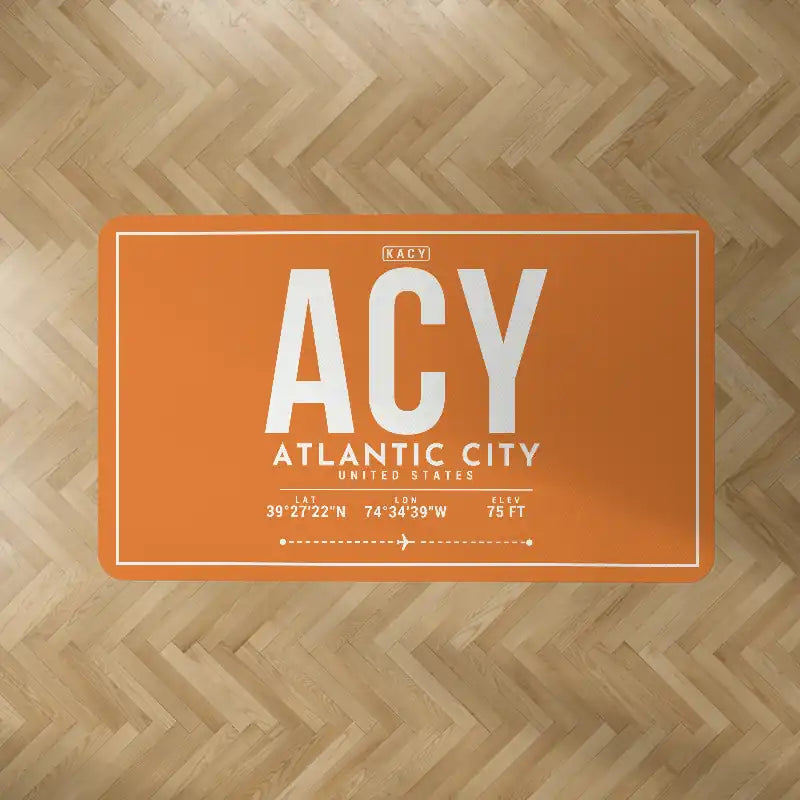 Atlantic City International Airport (ACY) Carpets - Carpet Rectangle - ID Tag - Orange V2