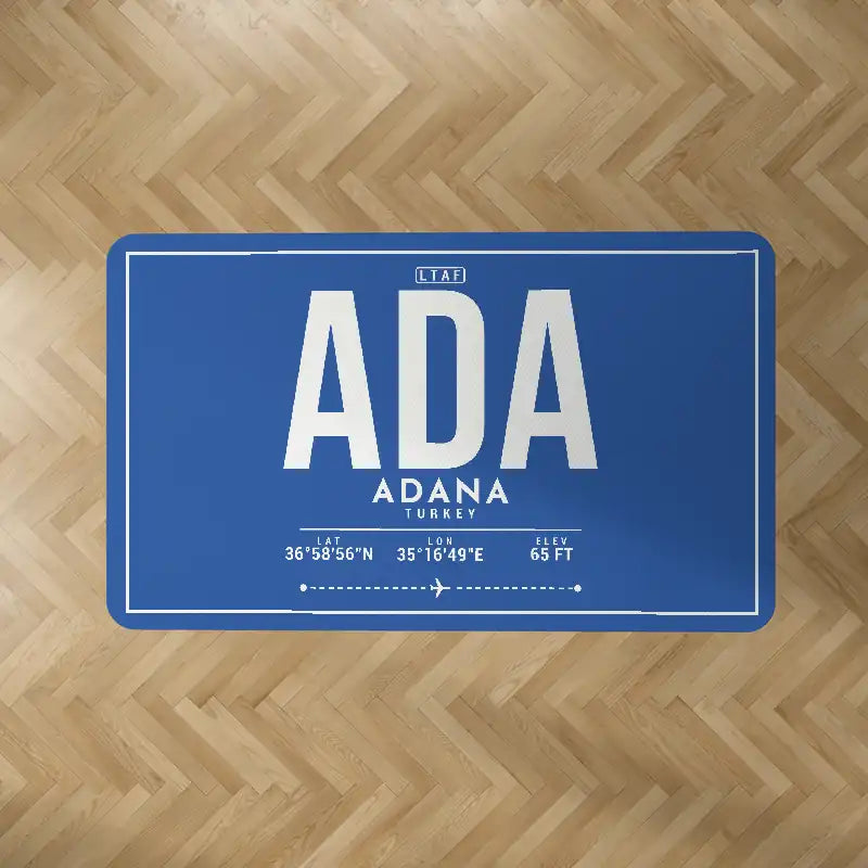 Adana Sakirpasa Airport (ADA) Carpets - Carpet Rectangle - ID Tag - Blue