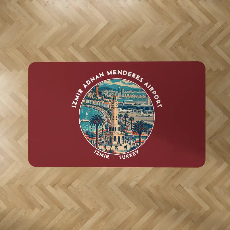 Izmir Adnan Menderes Airport (ADB) Carpets - Carpet Rectangle - Badge - Dark Red V2