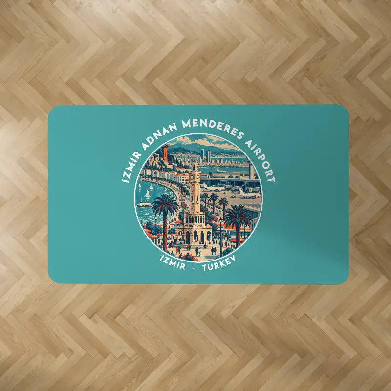 Izmir Adnan Menderes Airport (ADB) Carpets - Carpet Rectangle - Badge - Turquoise V2