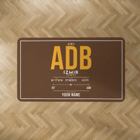 Thumbnail for Izmir Adnan Menderes Airport (ADB) Carpets - Carpet Rectangle - ID Tag + Name - Brown V2