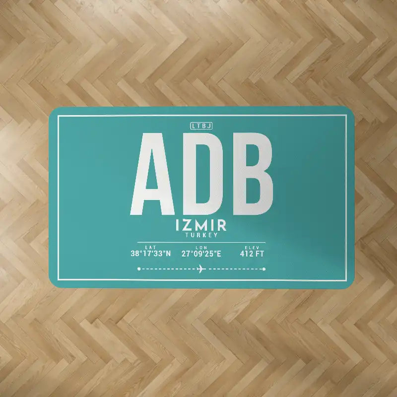 Izmir Adnan Menderes Airport (ADB) Carpets - Carpet Rectangle - ID Tag - Turquoise V2