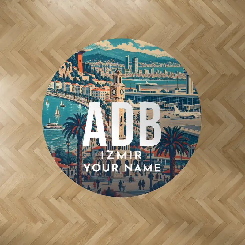 Izmir Adnan Menderes Airport (ADB) Carpets - Carpet Round - Scene + Name V2