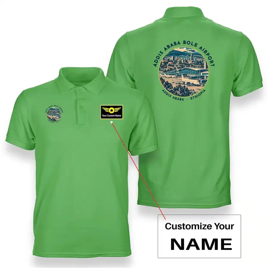 ADD - Badge - Double-Side Polo - Light Green + Name