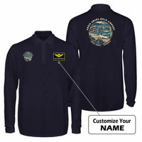 Thumbnail for Addis Ababa Bole International Airport (ADD) Premium Polo T-Shirts - Badge + Name - Long Sleeve - Dark Blue
