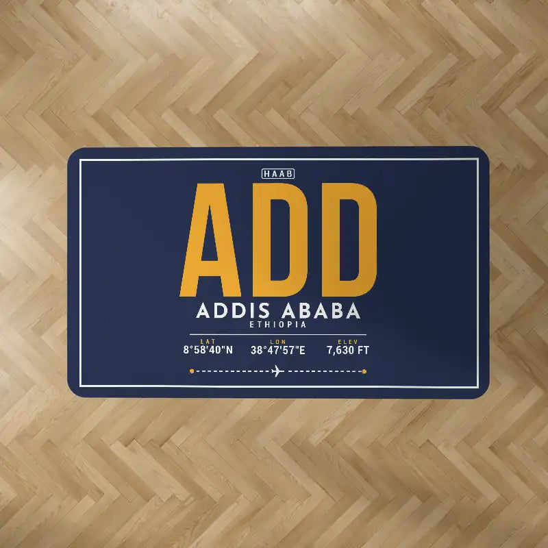 Addis Ababa Bole International Airport (ADD) Carpets - Carpet Rectangle - ID Tag - Dark Blue V2