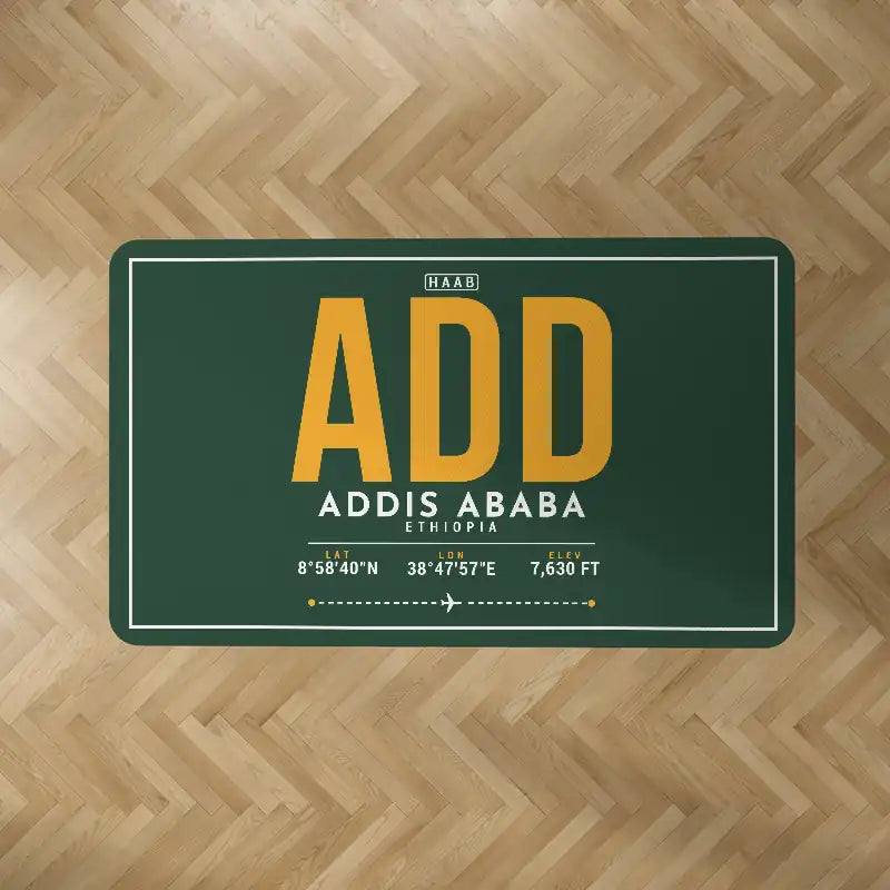 Addis Ababa Bole International Airport (ADD) Carpets - Carpet Rectangle - ID Tag - Dark Green V2