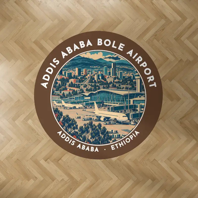 Addis Ababa Bole International Airport (ADD) Carpets - Carpet Round - Badge - Brown V2