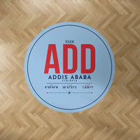 Thumbnail for Addis Ababa Bole International Airport (ADD) Carpets - Carpet Round - ID Tag - Light Blue V2