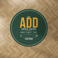 Thumbnail for Addis Ababa Bole International Airport (ADD) Carpets - Carpet Round - ID Tag + Name - Dark Green V2