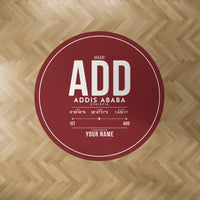 Thumbnail for Addis Ababa Bole International Airport (ADD) Carpets - Carpet Round - ID Tag + Name - Dark Red V2