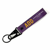 Thumbnail for Addis Ababa Bole International Airport (ADD) Hawk-Shaped Key Chains - Hawk Key Chain - Tag - Purple