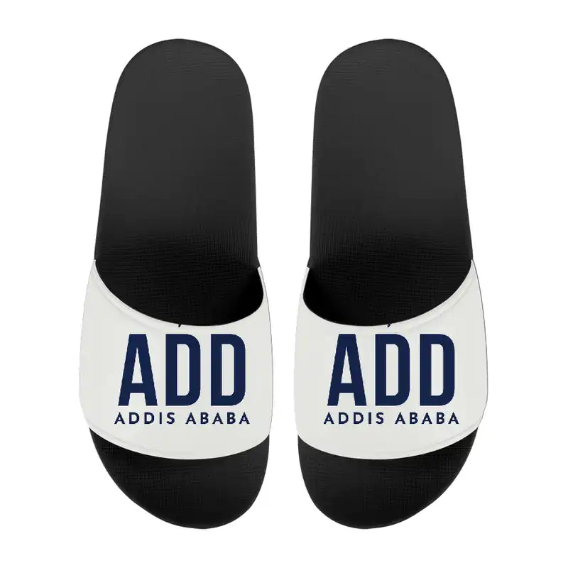 Addis Ababa Bole International Airport (ADD) Slippers & Flip Flops - Slippers - Sport - Code - White