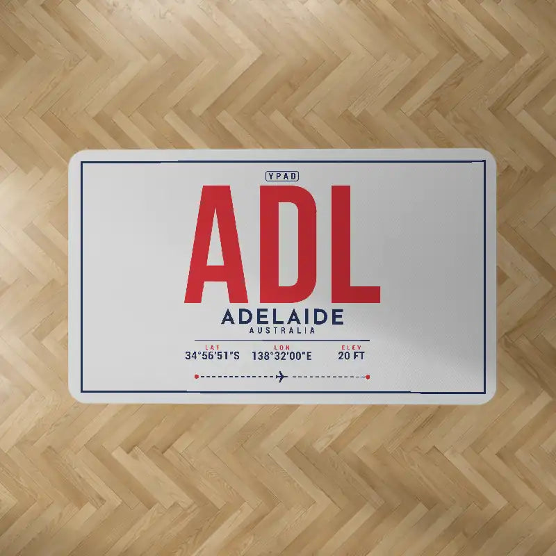 Adelaide Airport (ADL) Carpets - Carpet Rectangle - ID Tag - Light Gray