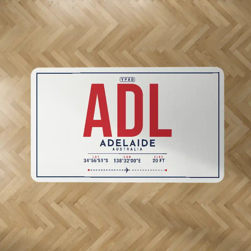 Adelaide Airport (ADL) Carpets - Carpet Rectangle - ID Tag - White